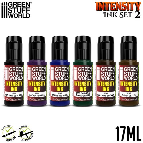 Green Stuff World Intensity Inks Set 2 &amp;ndash; 6 boja | Akrilni inkovi za minijature Slike