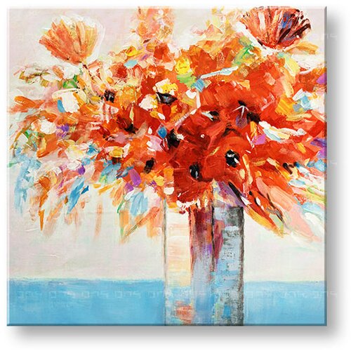  Naslikana slika na platnu CVETJE V VAZI 1-delna 70x70 cm CWF1180WE1 Slike