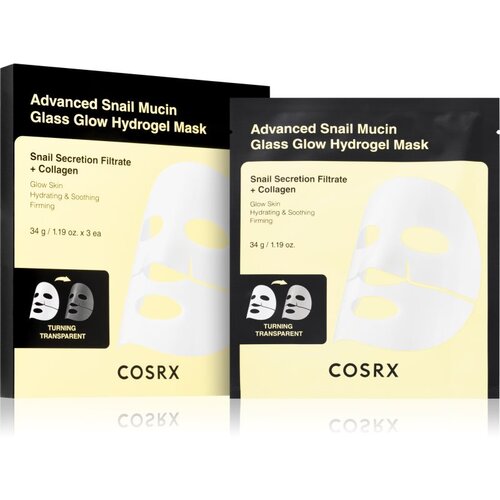 Cosrx Advanced Snail Mucin Glass Glow Hydrogel Mask revitalizacijska hidrogelna maska s polžjim izvlečkom za poenotenje tona kože 3 kos Cene