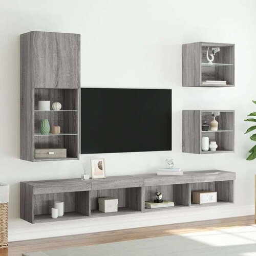  ormarić s LED svjetlima boja hrasta 40 5x30x102 cm Slike