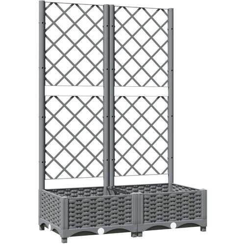 VidaXL Vrtna sadilica s re&amp;scaron;etkom svjetlosiva 80x40x121 5 cm PP Slike