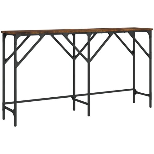 Maison Chic konzolna miza - miza ob steni dimljen hrast 140x29x75 cm inženirski les, (21785825) Slike