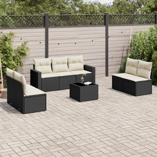  8-dijelni set vrtnih sofa od poliratana s jastucima crni Cijene