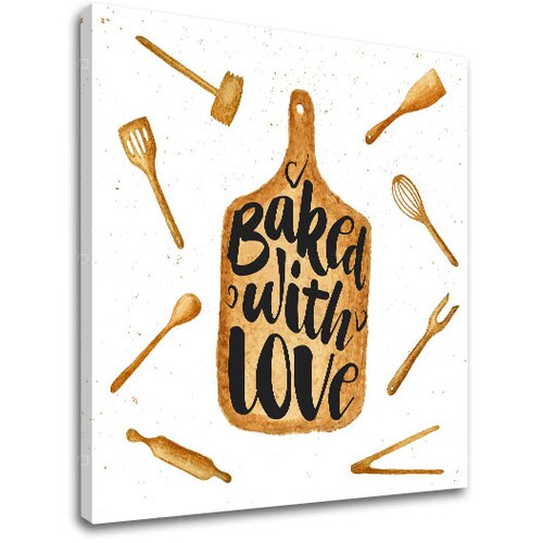  Slike na platnu sa tekstom Baked with love (moderne slike sa) Cijene