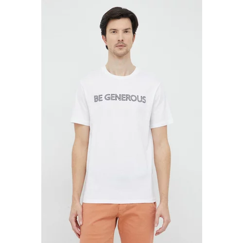 United Colors Of Benetton Pamučna majica boja: bijela, s uzorkom