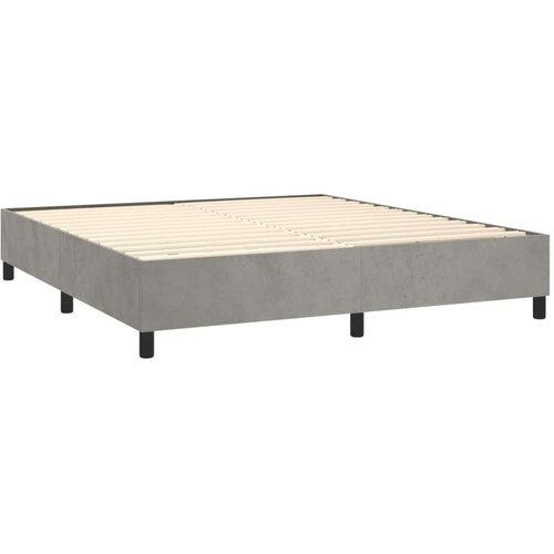 vidaXL Krevet box spring s madracem LED svjetlosivi 180x200 cm baršun Cene