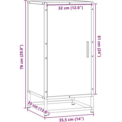 VidaXL Komoda boja hrasta sonome 35,5x35x76 cm konstruirano drvo metal Slike