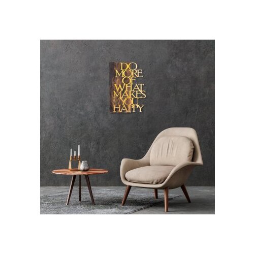 Wallity Zidna dekoracija Do More Of What Makes You Happy, 42x58 cm, Zlatne boje Slike