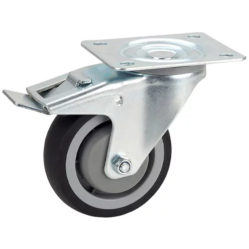 DÖRNER + HELMER zakretni kotač za transportna kolica (Promjer kotačića: 100 mm, Nosivost: 120 kg, S pločom i zaustavnikom)