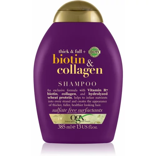 OGX Biotin & Collagen šampon za zgostitev za volumen las 385 ml