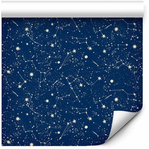  Tapeta - Cosmic Inspirations - Pattern with Stars and Constellations on a Dark Background. 49x1000 Samoljepljiva Slike