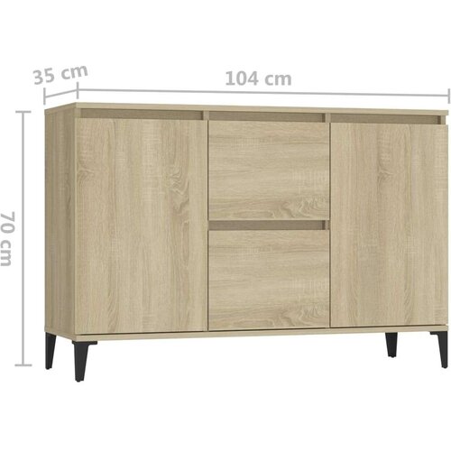 vidaXL komoda sonoma hrast 104x35x70 cm iverna plošča Cene
