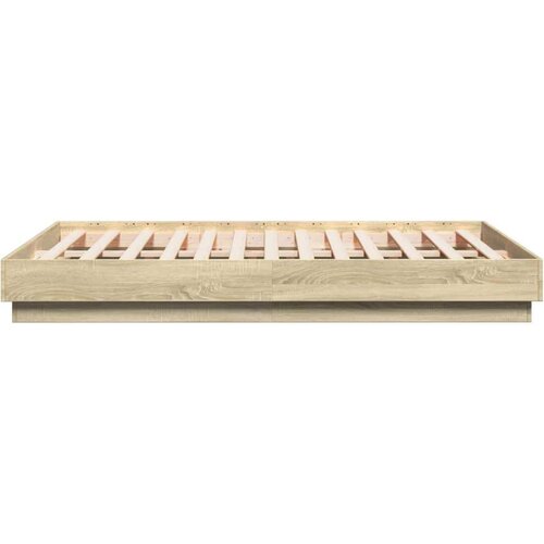 VidaXL Okvir za krevet boja hrasta 135x190 cm od konstruiranog drva Slike