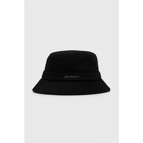 Calvin Klein Bombažni klobuk črna barva