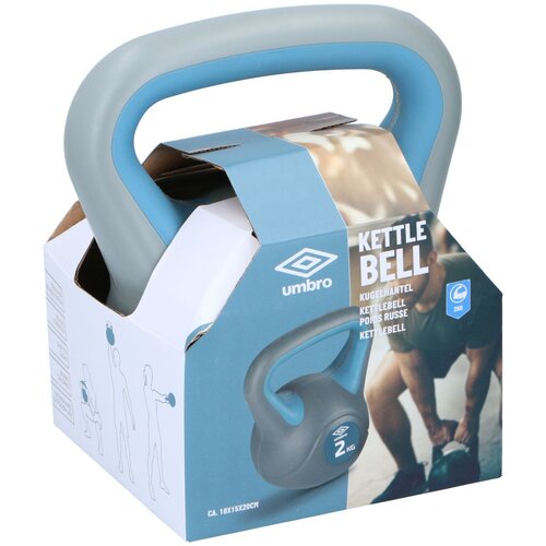 Umbro 255804 kettlebell uteg 2 kg &ndash; kompozitni, ergonomska ručka, sivo-plavi Cijene