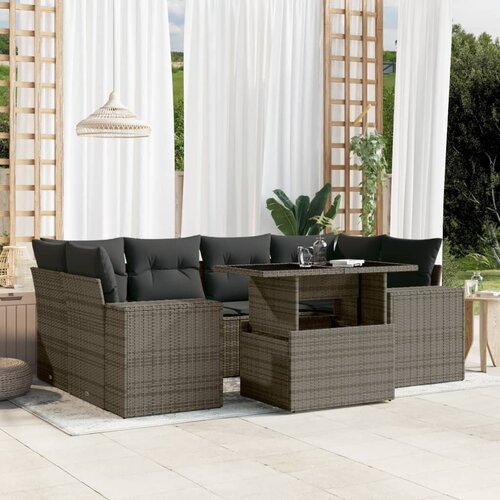 vidaXL 7-dijelni set vrtnih sofa sivi od poliratana Cijene