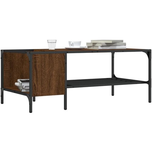 vidaXL Stolić za kavu sa stalkom smeđa boja hrasta 100x51x40 cm Cijene