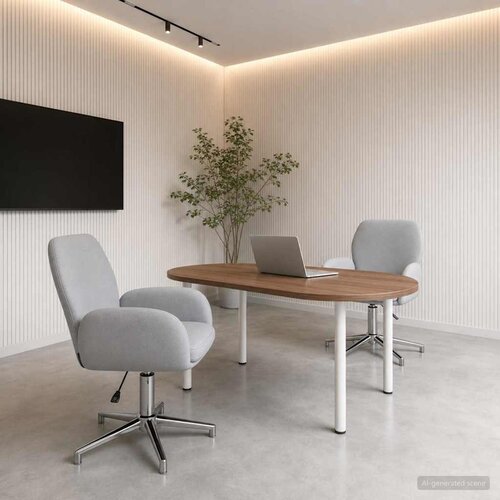  Okretne radne stolice 2 kom. 54 x 58 x 90 cm Svjetlosiva Slike