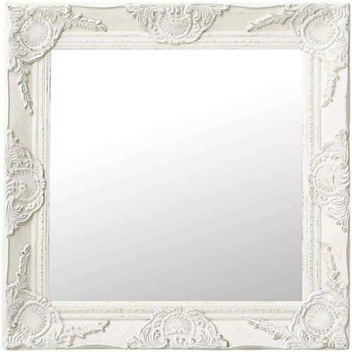 vidaXL Zidno ogledalo u baroknom stilu 50 x 50 cm bijelo Cene