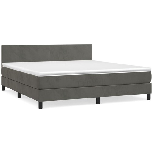Maison Chic Box spring postelja - Vzmetna postelja z vzmetnico temno siva 180x200 cm žamet SL16239, (21895864) Cene
