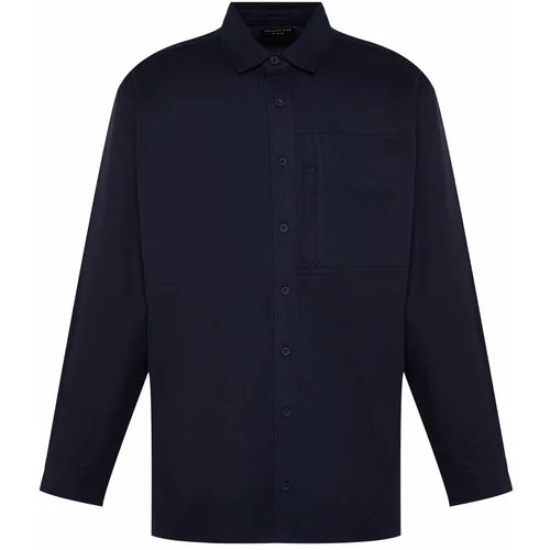 Trendyol Men's Navy Blue Gabardine Relaxed Fit Limited Edition Shirt Jacket.