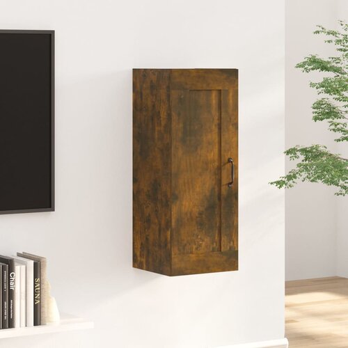 vidaXL Viseča omarica dimljeni hrast 35x34x90 cm konstruiran les Cene