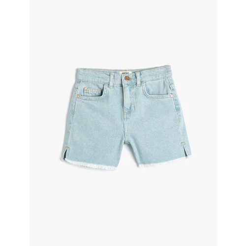  Basic Denim Shorts Tassel Detailed Cotton