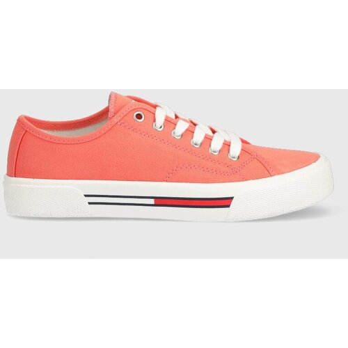 Tommy Jeans Teniske TJW LOW CUT CANVAS ženske, oranžna barva, EN0EN02359 Slike