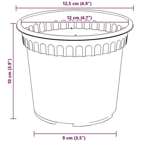  Okrugla saksija za cveće 6 pcs Crna &amp;Oslash; 12 5 x 10 cm Plastika - Crna &amp;Oslash; 12 5 x 10 cm 6 Slike
