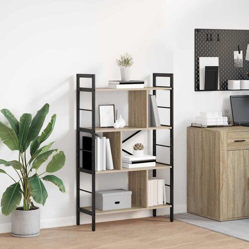 VidaXL Knjižna polica Sonoma hrast 75 x 30 x 123,5 cm Konstruiran les Slike