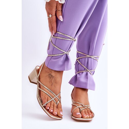 FG2 Tied Sandals With High Heels gold Secret Love Cene