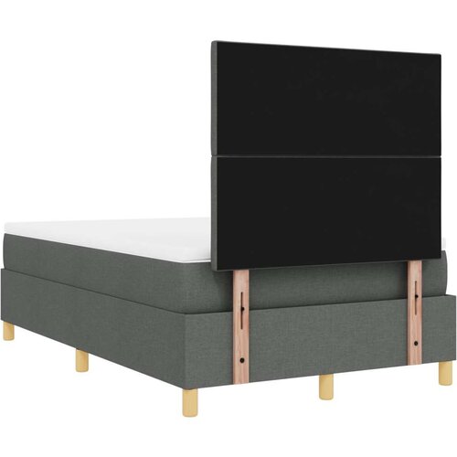 VidaXL Krevet s box spring sustavom s madracem Tamno sivi Mali dvostruki Tkanina Slike