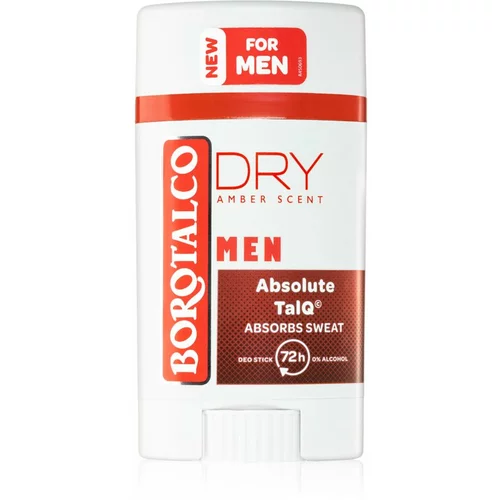 Borotalco MEN Dry čvrsti dezodorans 72h za muškarce Amber Scent 40 ml