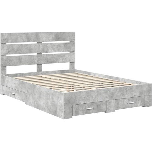  Krevetna konstrukcija s ladicama Betonski sivi 160 x 200 cm Siva 203 x 163 x 100 cm Slike