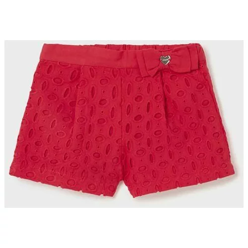 Mayoral Kratke hlače za bebe boja: crvena, glatki materijal