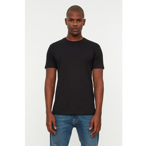 Trendyol Black Men's Basic 100% Cotton Regular Fit Crew Neck T-Shirt Slike