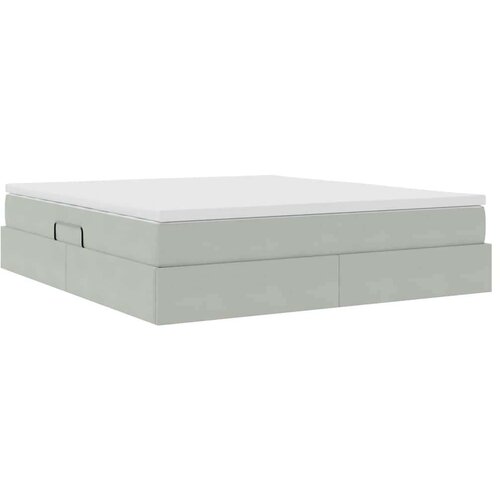 VidaXL Krevet s madracem i skladi&amp;scaron;tem Svijetlo siva 180 x 200 cm Slike