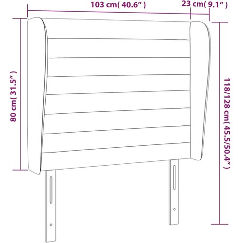  Uzglavlje s u&amp;scaron;ima ružičasto 103x23x118/128 cm bar&amp;scaron;unasto Slike