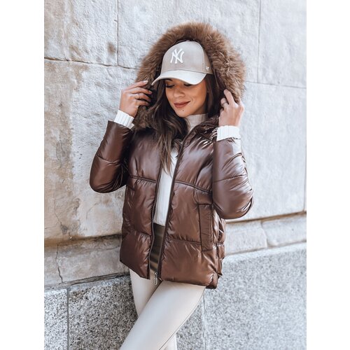 DStreet Kurtka zimowa damska pikowana SPARKLE coffee Cene