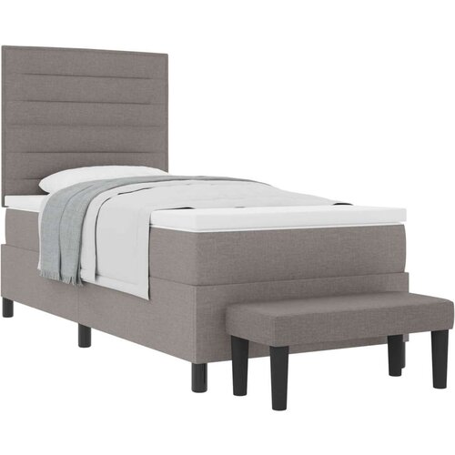 Box spring krevet Sivo-smeđa 90 x 200 cm tkanina Slike