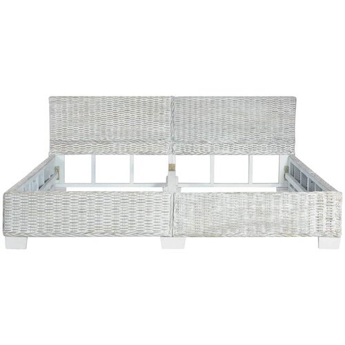  Okvir kreveta sivi od prirodnog ratana 180 x 200 cm Slike