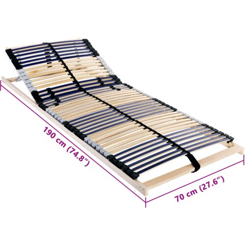  Krevetna podloga Smeđa 70 x 190 cm Drvo i metal Slike