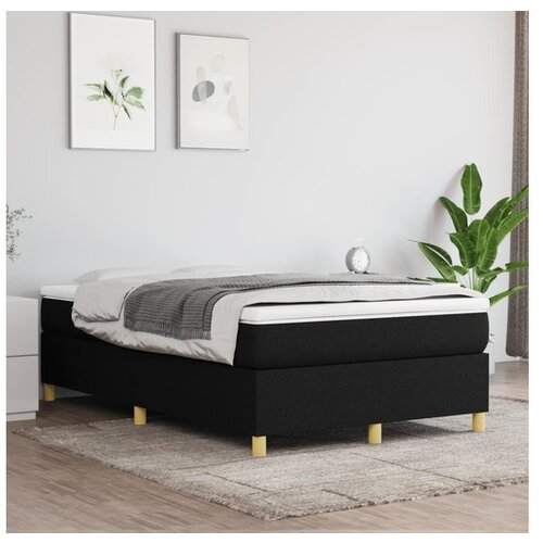  Box spring postelja z vzmetnico črn 120x200 cm blago Cene