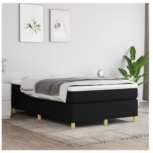  Box spring postelja z vzmetnico črn 120x200 cm blago