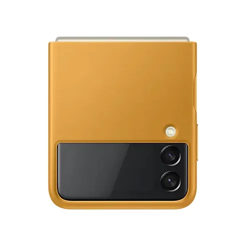 Samsung Usnjena torbica za Galaxy Z Flip3, gorčično rumena