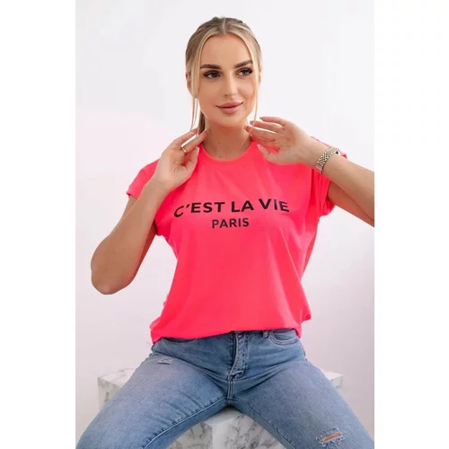 Kesi Cotton blouse C'est La Vie Paris Pink Neon