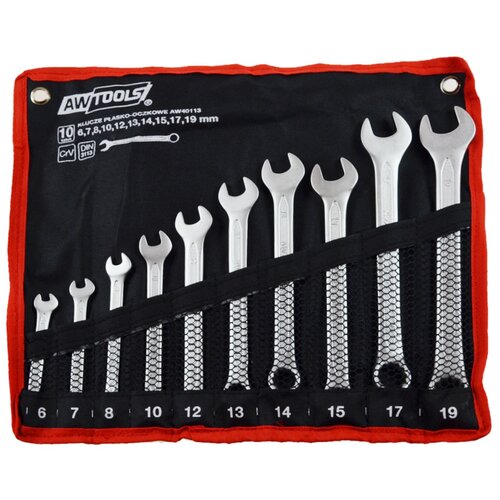 Awtools Flat-Ohn Keys Set 10el. 6,7,8,10,12,13,14,15,17,19 mm, (21379567) Cene