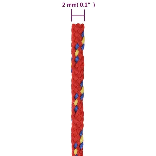 VidaXL brodski konop crveni 2 mm 100 m od polipropilena Slike
