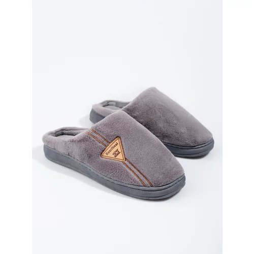 SHELOVET Warm grey men's slippers