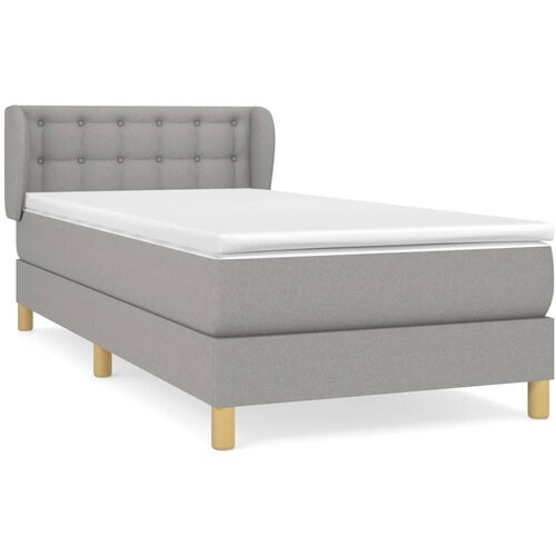 Maison Chic Box spring postelja - Vzmetna postelja z vzmetnico svetlo siva 80x200 cm blago SL13493, (21894458) Slike